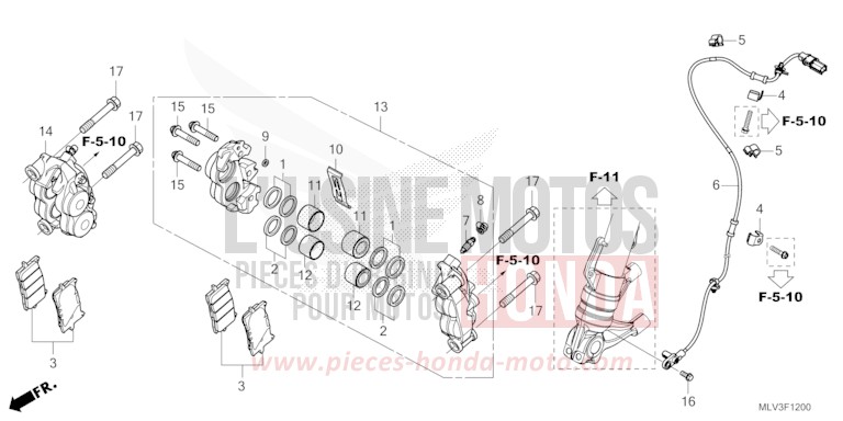 ETRIER DE FREIN AVANT de CB1000F "Big One" GRAPHITE BLACK (NHB01) 2026
